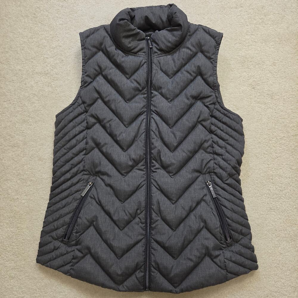 Michael Kors Women's M Down Quilted Packable Puffer Vest Gray